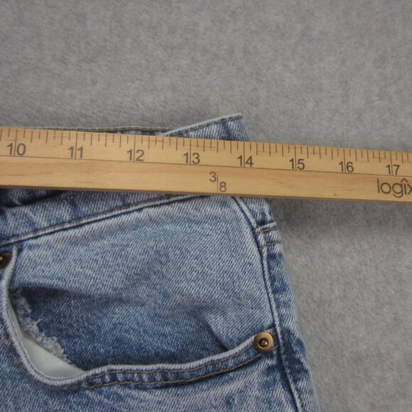 H&M Jeans Womens Size 8 Blue High Rise Wide Leg Raw Hem - Picture 5 of 13